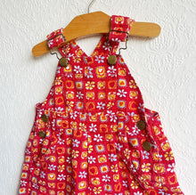 Load image into Gallery viewer, Vintage Ladybird red teddy print dungarees - 6/12 months 🧸