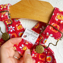 Load image into Gallery viewer, Vintage Ladybird red teddy print dungarees - 6/12 months 🧸