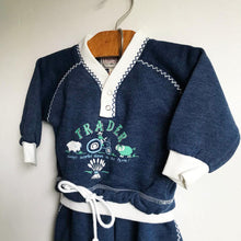 Load image into Gallery viewer, Vintage The Trader Jeans Company navy blue and white casual co-ord 💙 // 3-6 months