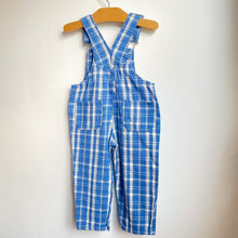 Load image into Gallery viewer, Vintage Arizona tartan blue denim dungarees // 3 years