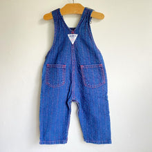 Load image into Gallery viewer, Vintage Oshkosh denim dungarees with sweet red contrast stitching // 12 months*