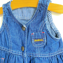 Load image into Gallery viewer, Oshkosh B’gosh denim pinafore dress // 6 months+