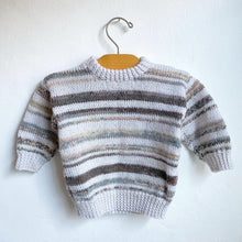 Load image into Gallery viewer, Gorgeous natural tone stripe hand knitted jumper // Approx. 6-9 months