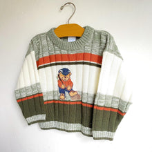 Load image into Gallery viewer, Vintage Mackay’s lumberjack teddy bear knitted jumper // 2-3 years 🐻