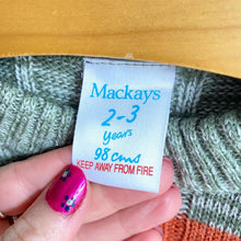 Load image into Gallery viewer, Vintage Mackay’s lumberjack teddy bear knitted jumper // 2-3 years 🐻
