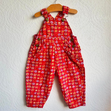 Load image into Gallery viewer, Vintage Ladybird red teddy print dungarees - 6/12 months 🧸
