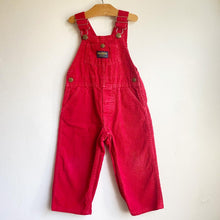 Load image into Gallery viewer, Vintage Oshkosh rosy red corduroy dungarees // 3-4 years 🌹
