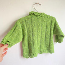 Load image into Gallery viewer, Lovely vintage Adams pea green jumper // 9-12 months 🫛
