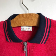 Load image into Gallery viewer, Vintage Nattajack red towelling fleece zip up jumper-jacket with diddy collar.. SO SWEET! // 18-24 months

