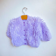 Load image into Gallery viewer, Rad loopy loop lilac fluffy cardi // Approx. 6-9 months* 💜

