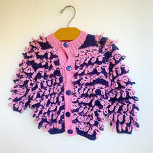 Load image into Gallery viewer, Rad loopy loop baby and pink cardigan // Approx. 9-12 months 💕
