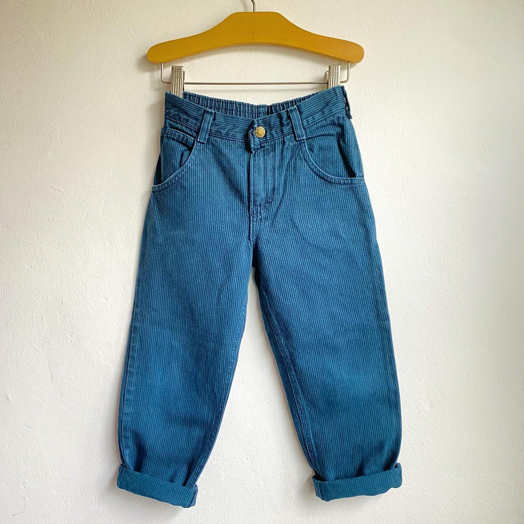 Vintage Oshkosh turquoise pinstripe jeans // 5 years*