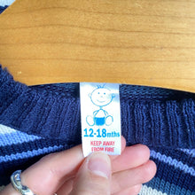 Load image into Gallery viewer, Sweet vintage blue stripe knitted jumper // 12-18 months
