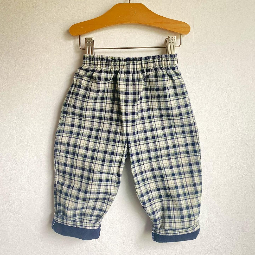 Vintage Mothercare lined tartan trousers // 6-9 months ✨
