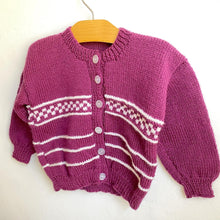 Load image into Gallery viewer, Beautiful grape purple hand knitted cardigan 🍇 // Approx 2 years+
