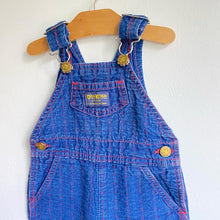 Load image into Gallery viewer, Vintage Oshkosh denim dungarees with sweet red contrast stitching // 12 months*
